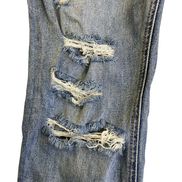 Blank NYC The Ludlow Crop Girlfriend Distressed Jeans with Star Patches Sz 27 - Picture 8 of 16